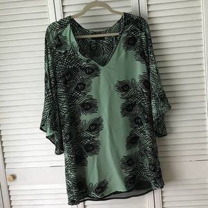 Corey Lynn calter peacock kimono blouse sz 6